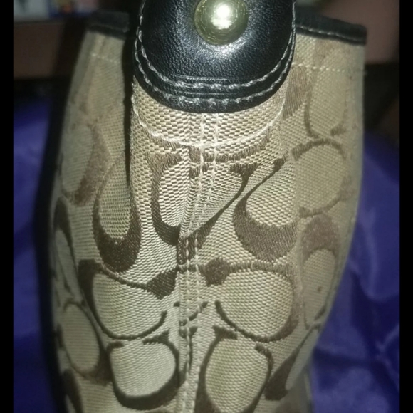 !SOLD! Coach Signature C Cotton/Leather Bag - Picture 3 of 6